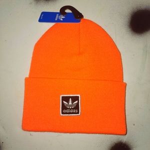 Adidas orange utility beanie